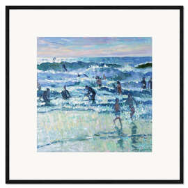 Framed art print Surfing at Polzeath in the evening light - Hugo Grenville
