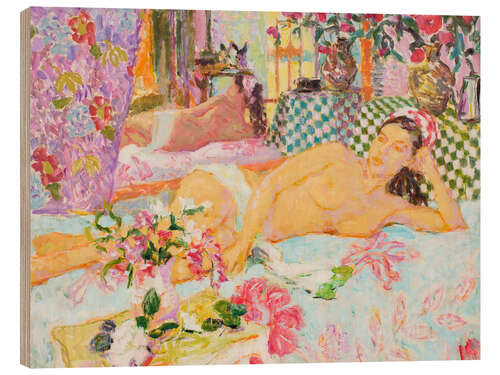 Quadro de madeira Nude With Headscarf, Warm Afternoon Light
