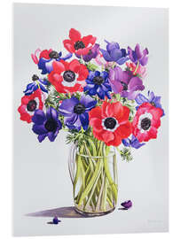 Akrylbilde Anemones in a Glass Jug - Christopher Ryland