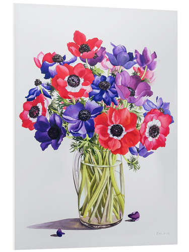 Foam board print Anemones in a Glass Jug