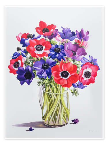 Poster Anemones in a Glass Jug