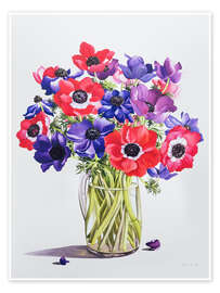 Wall print Anemones in a Glass Jug - Christopher Ryland