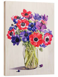 Quadro de madeira Anemones in a Glass Jug - Christopher Ryland