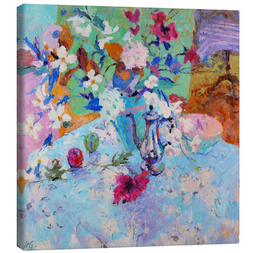 Canvas print Still Life with Jug of Poppies and Lillies