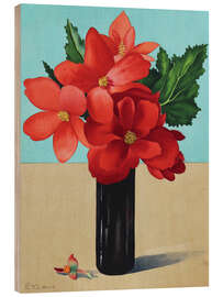Holzbild Rote Begonien - Christopher Ryland