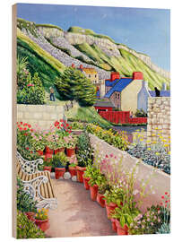 Obraz na drewnie Garden Terrace and Cliff - Liz Wright