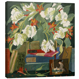 Canvas print Tulips, Books and Postcards - Jennifer Abbott