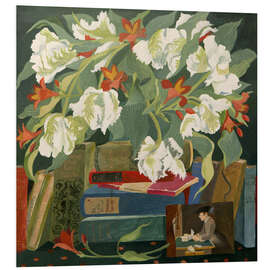 Hartschaumbild Tulpen, Bücher und Postkarten