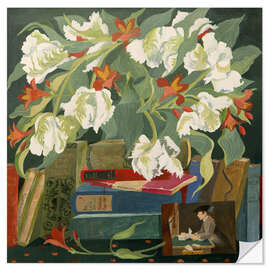 Sticker mural Tulips, Books and Postcards - Jennifer Abbott