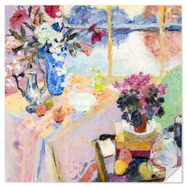 Sticker mural Still Life With Flowers, Coffee Pot and Evening Light - Hugo Grenville