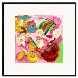 Gerahmter Kunstdruck Blumenkomposition