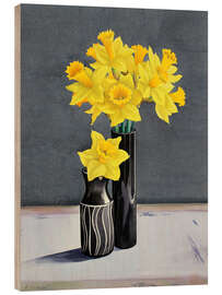 Tableau en bois Still Life Daffodils, 2015 - Christopher Ryland
