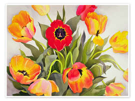 Wall print Orangefarbene und rote Tulpen - Christopher Ryland