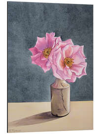 Alubild Zwei späte Rosen, 2014