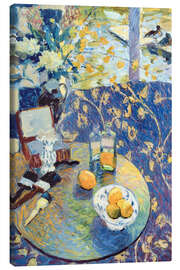 Canvas print Flowers and Cluttered Tray - Hugo Grenville