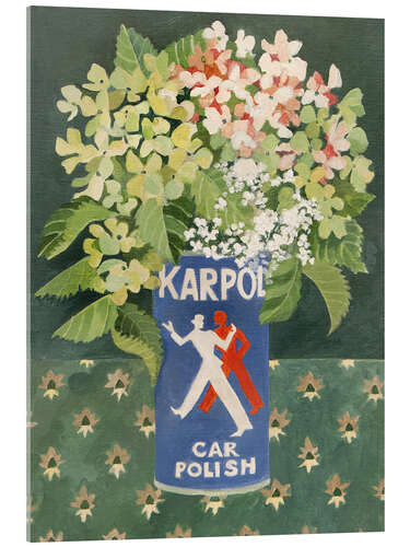 Stampa su vetro acrilico Hydrangeas in Old Car Polish Can