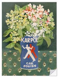 Vinilo para la pared Hydrangeas in Old Car Polish Can