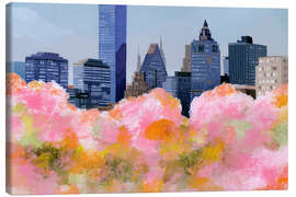 Canvas print New York and cherry blossoms