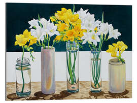 Alubild Stillleben mit Freesien