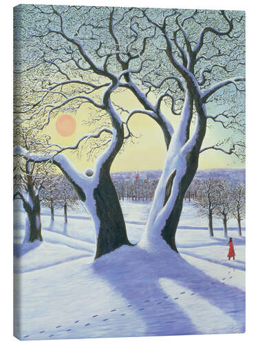 Canvas print Divided tree in the snow