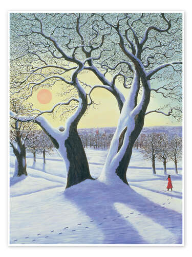 Póster Divided tree in the snow