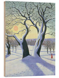 Wood print Divided tree in the snow - Liz Wright