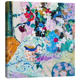 Canvas print Still life in blue and pink - Hugo Grenville