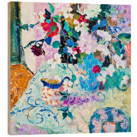Obraz na drewnie Still life in blue and pink - Hugo Grenville
