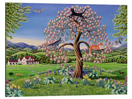 Magnettafel Katzen in einem Magnolienbaum