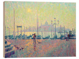 Holzbild Morgennebel, Sonnenaufgang über San Giorgio Maggiore - Hugo Grenville