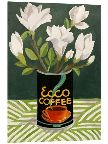 Akrylglastavla White Magnolia in Old Coffee Can
