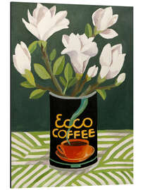 Quadro em alumínio White Magnolia in Old Coffee Can