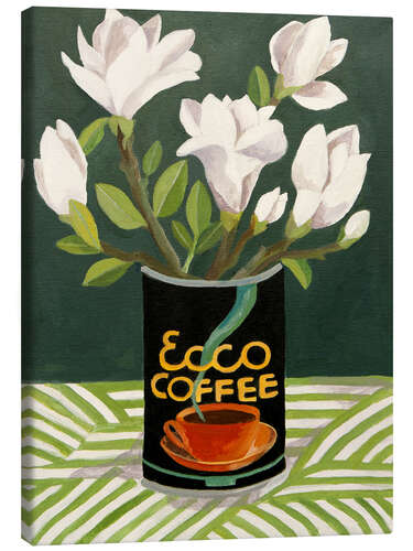 Canvastavla White Magnolia in Old Coffee Can
