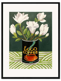 Kunsttryk i ramme White Magnolia in Old Coffee Can