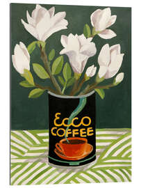Quadro em plexi-alumínio White Magnolia in Old Coffee Can