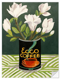 Selvklæbende plakat White Magnolia in Old Coffee Can