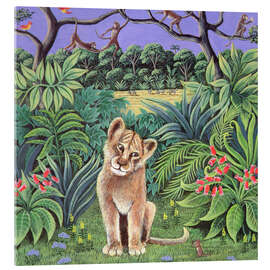 Acrylic print Lion cub and mouse - Liz Wright
