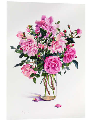 Akrylbilde Roses in a glass
