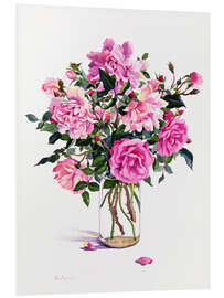 Foam board print Roses in a glass