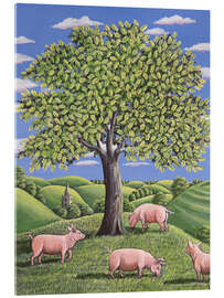 Acrylic print Pigs under an oak tree - Liz Wright
