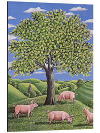 Alubild Schweine unter einer Eiche - Liz Wright