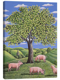 Lærredsbillede Pigs under an oak tree - Liz Wright