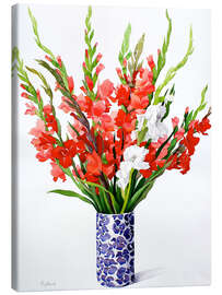 Canvas print Red and white gladiolus - Christopher Ryland