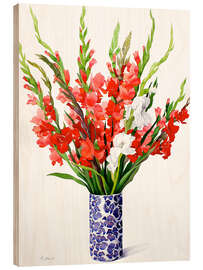 Holzbild Rote und weiße Gladioli - Christopher Ryland