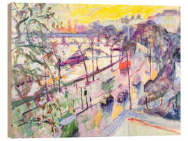 Holzbild Der Damm, Dämmerung - Hugo Grenville