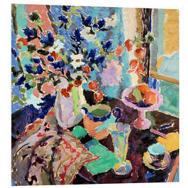 Hartschaumbild Stillleben in Blau