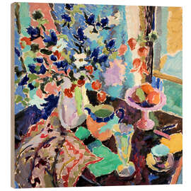 Wood print Still Life in Blue