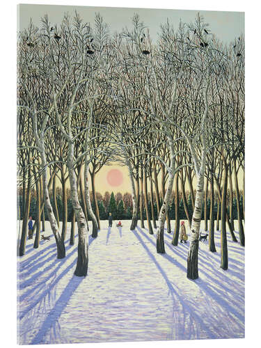 Acrylic print Sunset under Russian trees