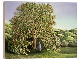 Wood print Chestnut Tree and Lovers - Liz Wright