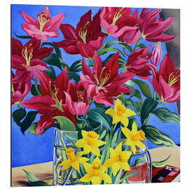 Quadro em alumínio Magenta Lilies and Daffodils - Christopher Ryland